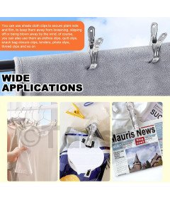 Zaciski Ogrodowe Stal Nierdzewna 10 szt 16 cm Duży Otwór Mocne Klipsy