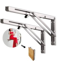 2 Sztuki Składanych Metalowych Wsporników Półek 20 cm Wytrzymałe Uchwyty