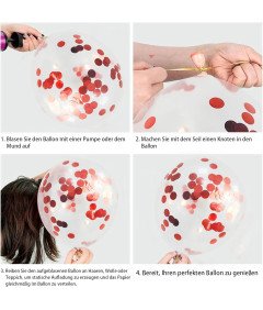 Zestaw Balonów Dekoracyjnych Urodziny Czarno Czerwone Banery Balony Foliowe