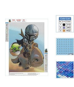 EOBROMD Diamond Painting Baby Yoda Set 5D DIY 30x40 cm