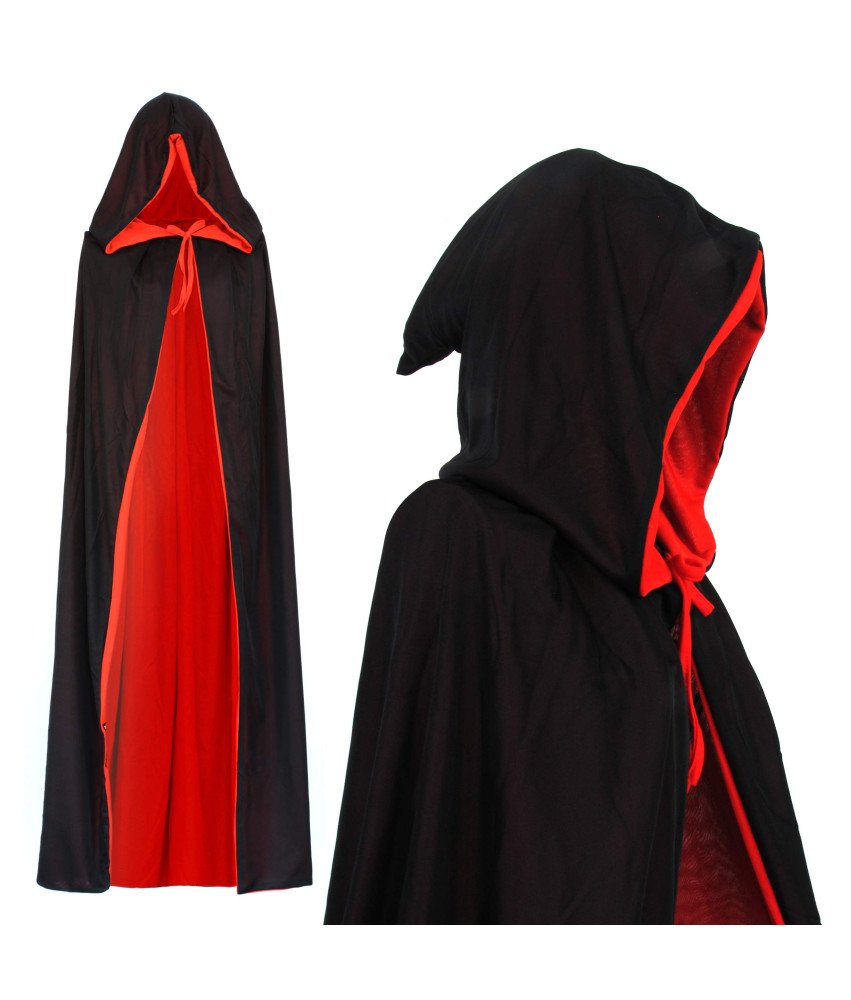 Dwustronna Peleryna Wampira Płaszcz z Kapturem dla Dzieci i Dorosłych 130cm