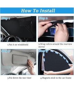 Mata Termiczna Osłona Szyby VW T5 T6 Zestaw 3 sztuki Magnesy Torba