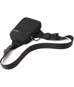 Mała Saszetka na Ramię Wodoodporna Czarna Sportowa Torba Regulowany Pasek