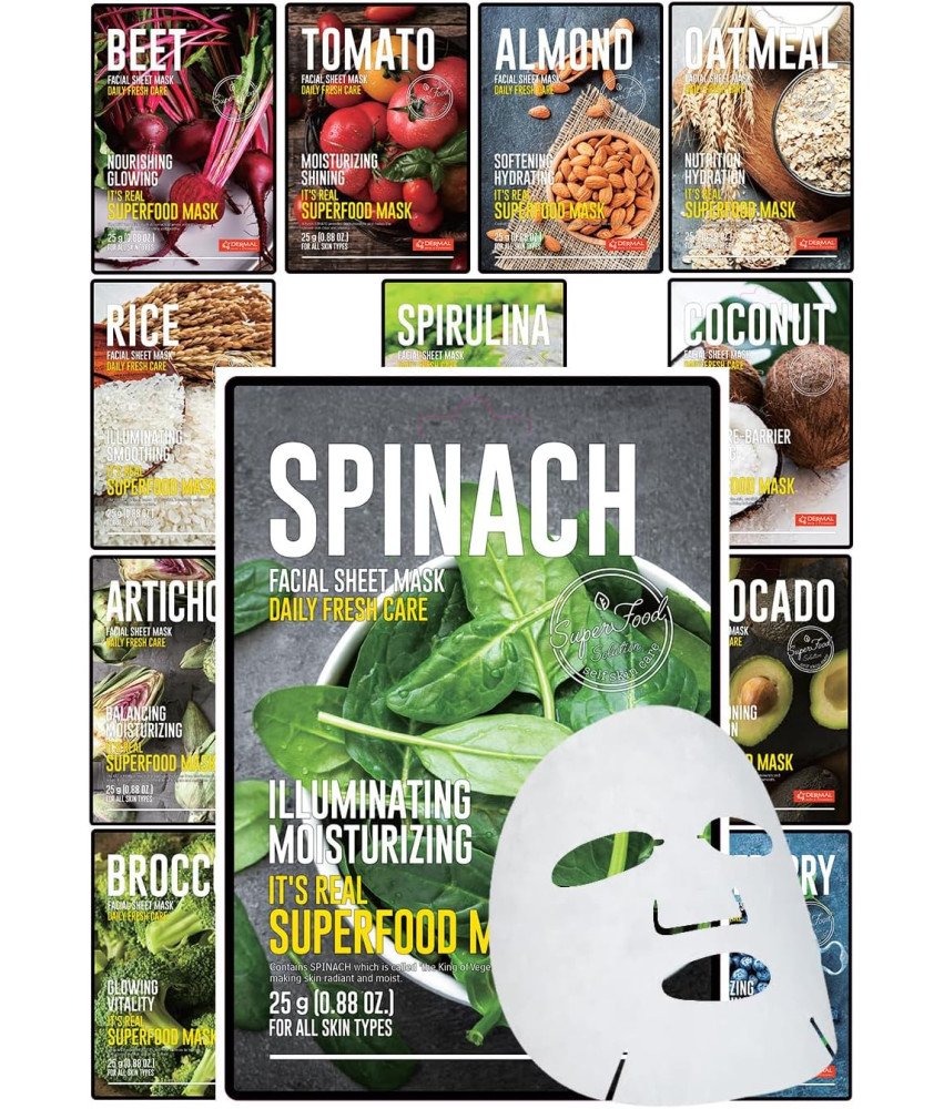 Maseczki w Płachcie do Twarzy 12 Sztuk Nawilżające Promienna Cera