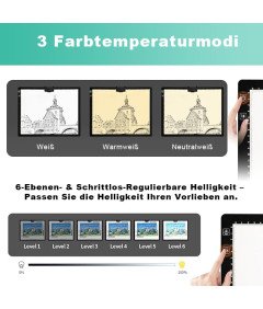 Podkładka Świetlna LED A4 Tablica do Malowania Kalkowania z Akumulatorem