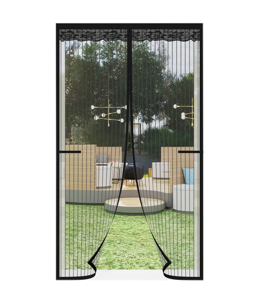 Moskitiera Magnetyczna na Drzwi Balkonowe Tarasowe Czarna 110 x 220 cm