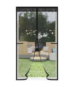 Moskitiera Magnetyczna na Drzwi Balkonowe Tarasowe Czarna 85 x 205 cm