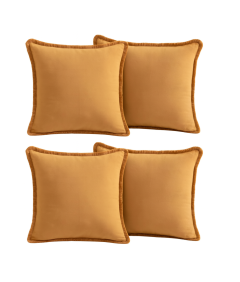 Zestaw 4 Bawełnianych Poszewek na Poduszki 65x65cm Dekoracyjne Pomarańczowe