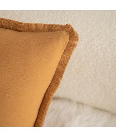 Zestaw 4 Bawełnianych Poszewek na Poduszki 65x65cm Dekoracyjne Pomarańczowe