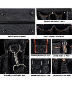 Torba Narzędziowa Męska na Ramie Organizer na Narzędzia 19 Kieszeni Duża