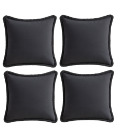 Poszewki na Poduszki z Frędzlami Bawełniane Boho Czarne 55 x 55 cm 4 szt