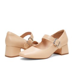 Damskie Buty Czółeńka Mary Jane Pasek na Obcasie Eleganckie Kremowe 38,5 EU