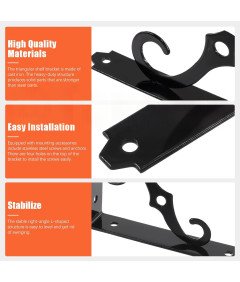 Dekoracyjne Wsporniki Regałowe Ścienne do 70 kg Zestaw 2 Sztuki Czarne