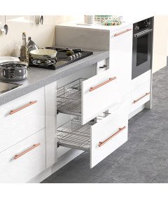 Uchwyty Meblowe Do Szafek Różowe Złoto 224 mm Zestaw 6 Sztuk Nowoczesne