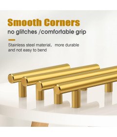 Uchwyty Meblowe Do Szafek 96 mm Zestaw 5 Sztuk Nowoczesne Złote