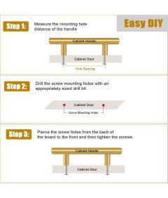 Uchwyty Meblowe Do Szafek 96 mm Zestaw 5 Sztuk Nowoczesne Złote