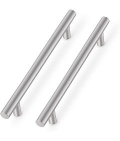 Uchwyty Meblowe 192 mm Zestaw 10 Sztuk Nowoczesne Szafki Srebrne