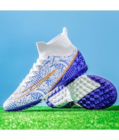 VTASQ Buty Męskie Sportowe Halówki Turfy Piłkarskie Biało-niebieskie 44 EU