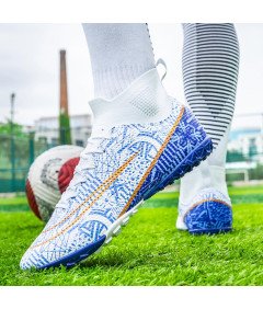 VTASQ Buty Męskie Sportowe Halówki Turfy Piłkarskie Biało-niebieskie 44 EU