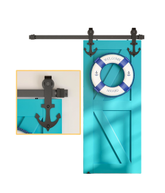 System Drzwi Przesuwanych Barn Door Loft Szyna Kotwica Czarny Zestaw 150 cm