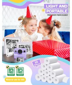 Papier Termiczny Rolki do Aparatów Bteng Zestaw 10 Rolek bez BPA 650 Zdjęć