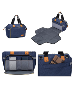 Torba do Przewijania Niemowląt Przewijak Podróżna Uniwersalna Niebieska