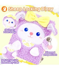 Notatnik Tajny Dzienniczek Dla Dzieci z Kluczem 160 Stron Pluszowy Różowy