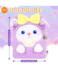 Notatnik Tajny Dzienniczek Dla Dzieci z Kluczem 160 Stron Pluszowy Różowy