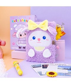 Notatnik Tajny Dzienniczek Dla Dzieci z Kluczem 160 Stron Pluszowy Różowy