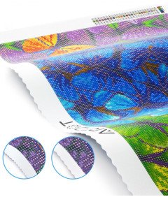 ARTDOT Komplet diamantnih slik Slika 25 x 50 cm Barviti metulji