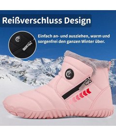 CELANDA Buty Zimowe Damskie Śniegowce Antypoślizgowe Ciepłe Różowe 40 EU