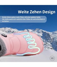 CELANDA Buty Zimowe Damskie Śniegowce Antypoślizgowe Ciepłe Różowe 40 EU