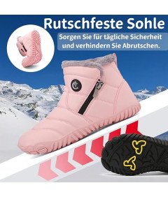 CELANDA Buty Zimowe Damskie Śniegowce Antypoślizgowe Ciepłe Różowe 37 EU