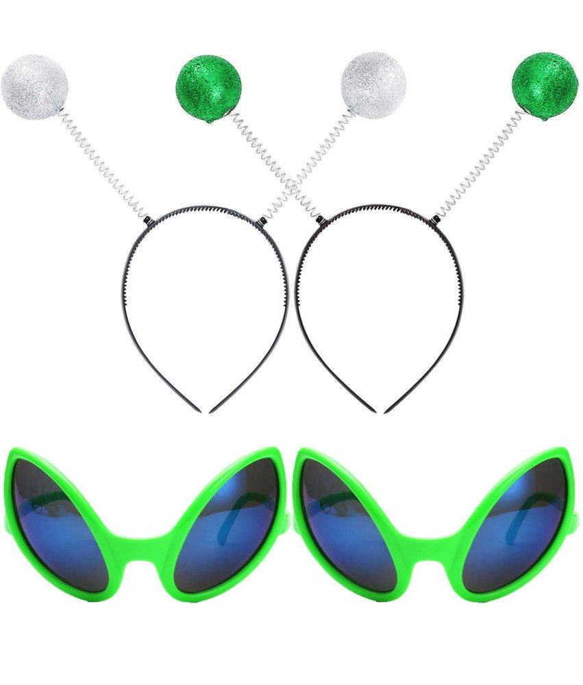 Przebranie Kostium Obcy Kosmita UFO Zestaw Okulary Opaska Zielone 2 szt