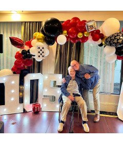 Balony Girlanda Zestaw 104 szt Dekoracja Urodzinowa Poker Kasyno Karty