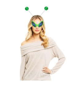 Przebranie Kostium Obcy Kosmita UFO Zestaw Okulary Opaska Zielone 2 szt