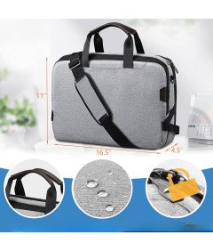 SITHON Torba za prenosni računalnik sive barve 41 x 28 x 11 cm