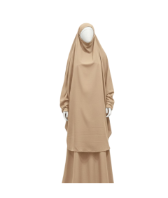 Sukienka Modlitewna Muzułmańska 2 Częściowa Hidżab Abaja Ramadan Beżowa