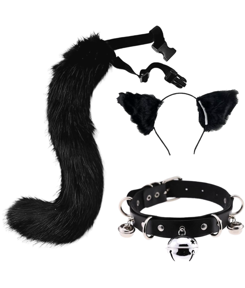 Strój Kostium Przebranie Cosplay Kota Furry Futrzak Uszka Ogon Choker