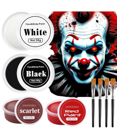 Farby do Makijażu Malowania Twarzy Ciała Zestaw Halloween Klaun 120 g