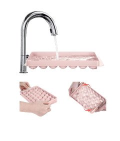 Foremki do Kostek Lodu Kształt Kuli Silikonowe Pojemnik z Pokrywką 2 Sztuki