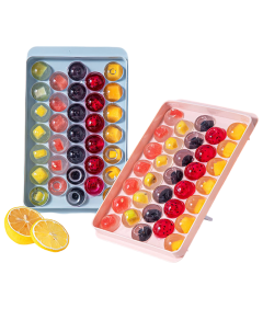 Foremki do Kostek Lodu Kształt Kuli Silikonowe Pojemnik z Pokrywką 2 Sztuki