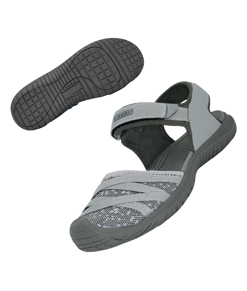 Damskie Sandały Trekkingowe Sportowe Rzep Zamknięte Palce Szare 38 EU