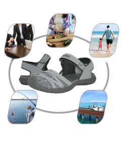 Damskie Sandały Trekkingowe Sportowe Rzep Zamknięte Palce Szare 38 EU