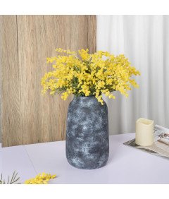 Ceramiczny Wazon na Kwiaty Rustykalny Dekoracyjny Granatowy 16,5 x 28 cm