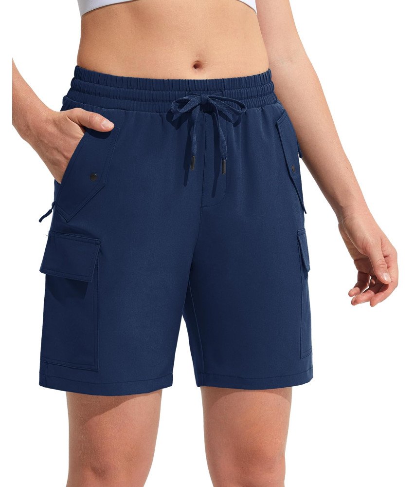 Damskie Spodenki Shorty Cargo Trekkingowe Wodoodporne Sportowe Granatowe S