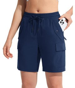 Damskie Spodenki Shorty Cargo Trekkingowe Wodoodporne Sportowe Granatowe S