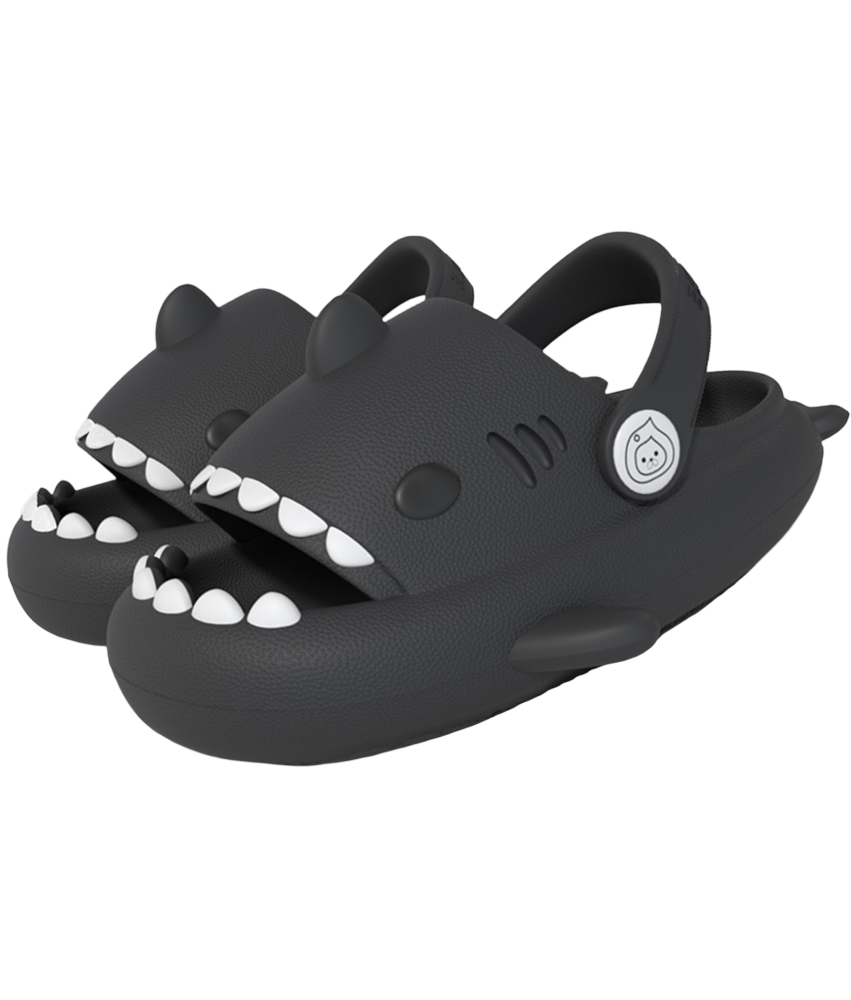 Dziecięce Klapki Kapcie Basenowe Antypoślizgowe Rekinki Czarne 32/33 EU