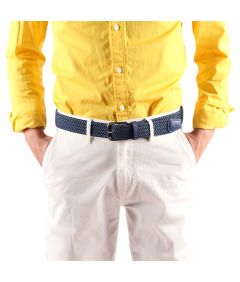 Pasek do Spodni Pleciony Rozciągliwy Elastyczny Unisex Granatowy 105 cm