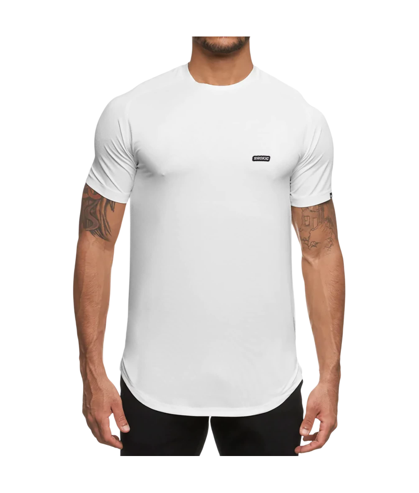 Męska Koszulka Treningowa do Ćwiczeń Sportowa Kompresyjna Bawełna Biała L